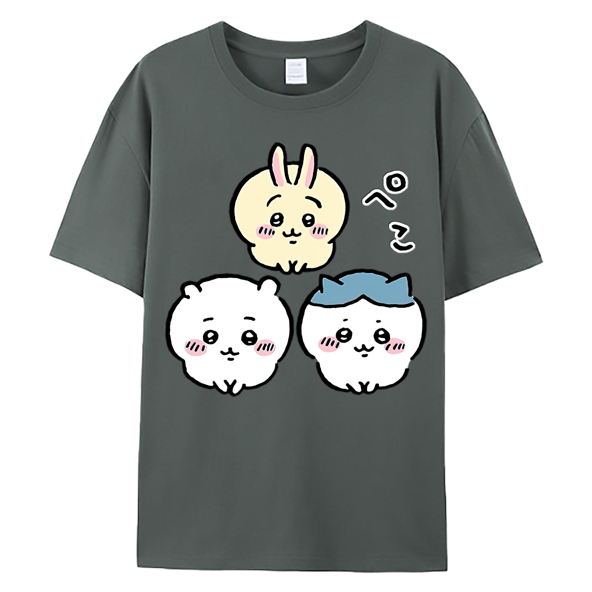 （画像用） ちいかわ うさぎ Chii-kawa usagi 綿100％ メンズ半袖Tシャツ｜肌触りやわらか＆通気性